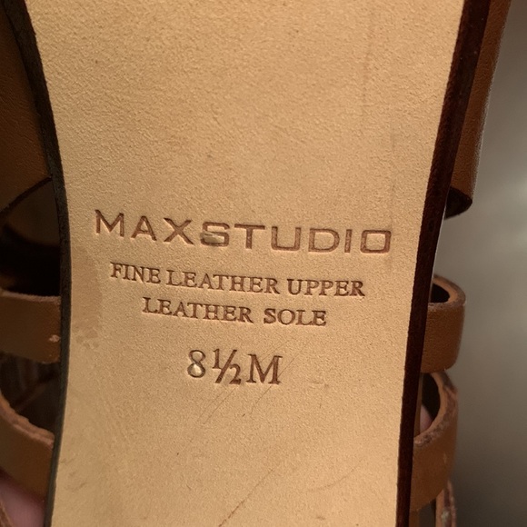 Max Studio Tyson Brown Fine Leather Ankle Strap Dress Shoes. Size 8.5M - Picture 9 of 13